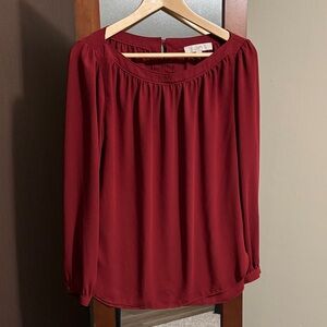 Ann Taylor LOFT burgundy long sleeve size medium